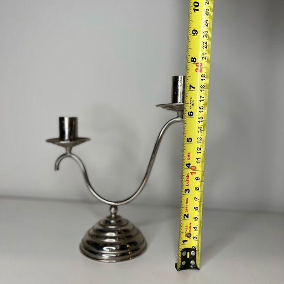 Antique Vintage Silver Two candles holder - Picture 6 of 8